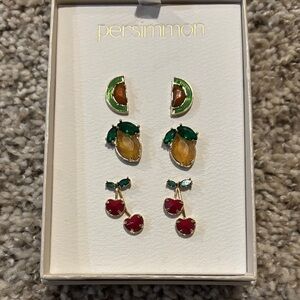 NWT Persimmon Fruit Earrings